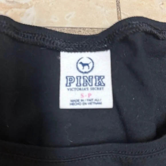 PINK Victoria's Secret Black Tee with Gold Accents - Picture 4 of 5